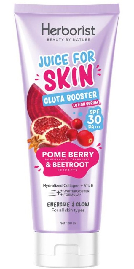 Herborist Juice For Skin Gluta Booster Lotion Serum SPF 30 Pa+++ Pome Berry & Beetroot