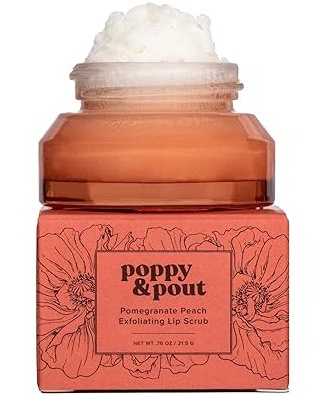 Poppy & Pout Natural Lip Scrub (Pomegranate Peach)