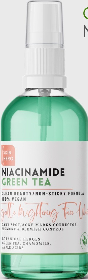 Skin Hero Green Tea + Niacinamide Blemish Free Brightening Daily Face Wash