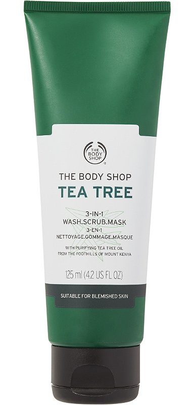 The Body Shop Tea Tree 3-In-1 Wash-Scrub-Mask ingredients (Explained)