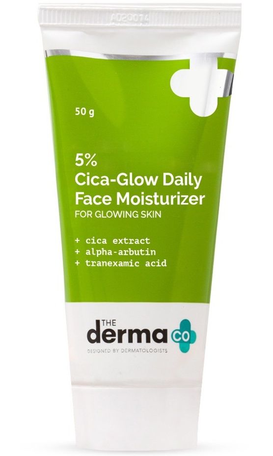 The derma CO 5% Cica-glow Daily Face Moisturizer With Alpha Arbutin & Tranexamic Acid