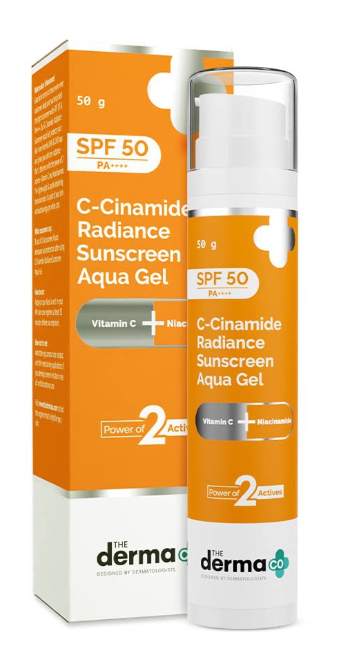 The derma CO C-cinamide Sunscreen Aqua Gel SPF 50 Pa++++ | With Vitamin C & Niacinamide