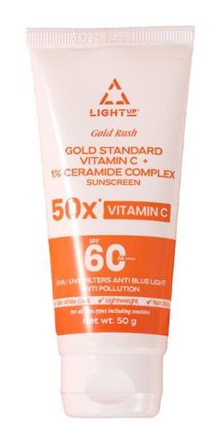 Light Up Beauty Gold Rush Gold Standard Vitamin C +1%ceramide Complex Sunscreen