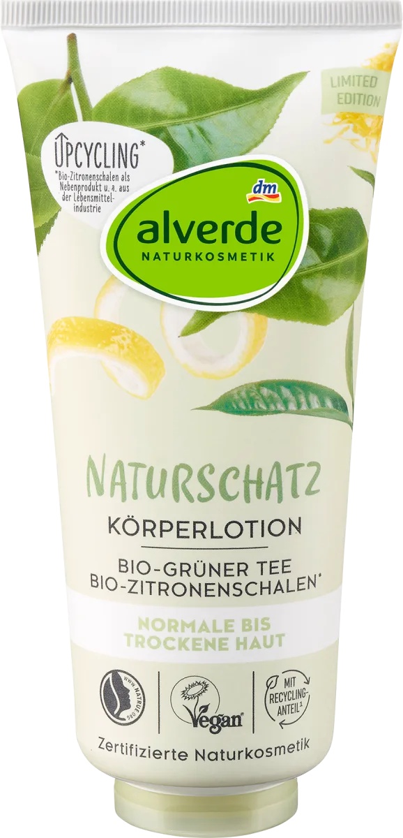 alverde Naturschatz Körperlotion Bio-Grüner Tee & Bio-Zitrone