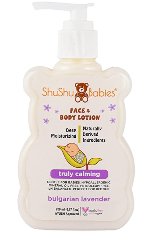 ShuShu Babies All Natural Face + Body Lotion - Truly Calming With Bulgarian Lavender Essential Oil