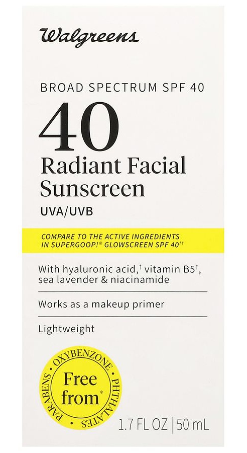 Walgreens Radiant Facial Sunscreen