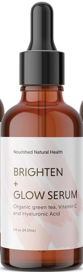 Nourished Natural Health Brighten + Glow Skin Serum - Green Tea + Vitamin C