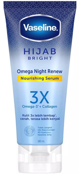 Vaseline Hijab Bright Omega Night Renew Nourishing Serum