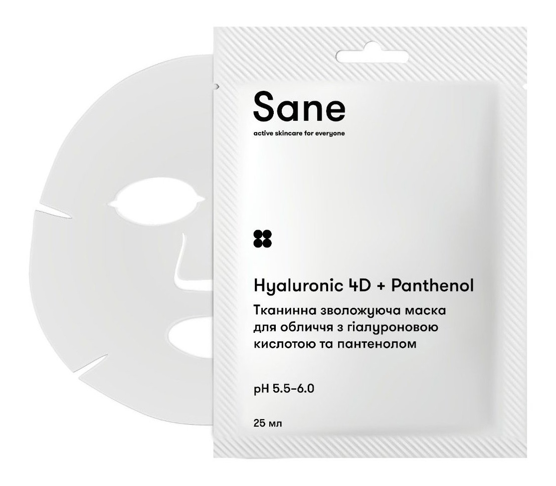 Sane Hyaluronic 4d + Panthenol Tissue Face Mask