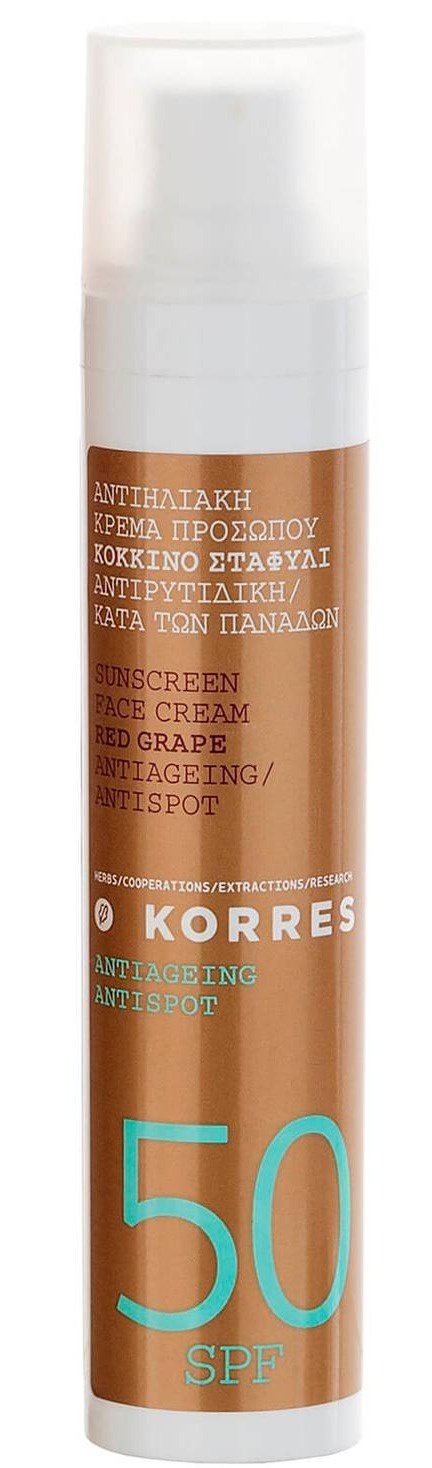 Korres Red Grape Sunscreen SPF50 Face Cream Antiageing & Antispot