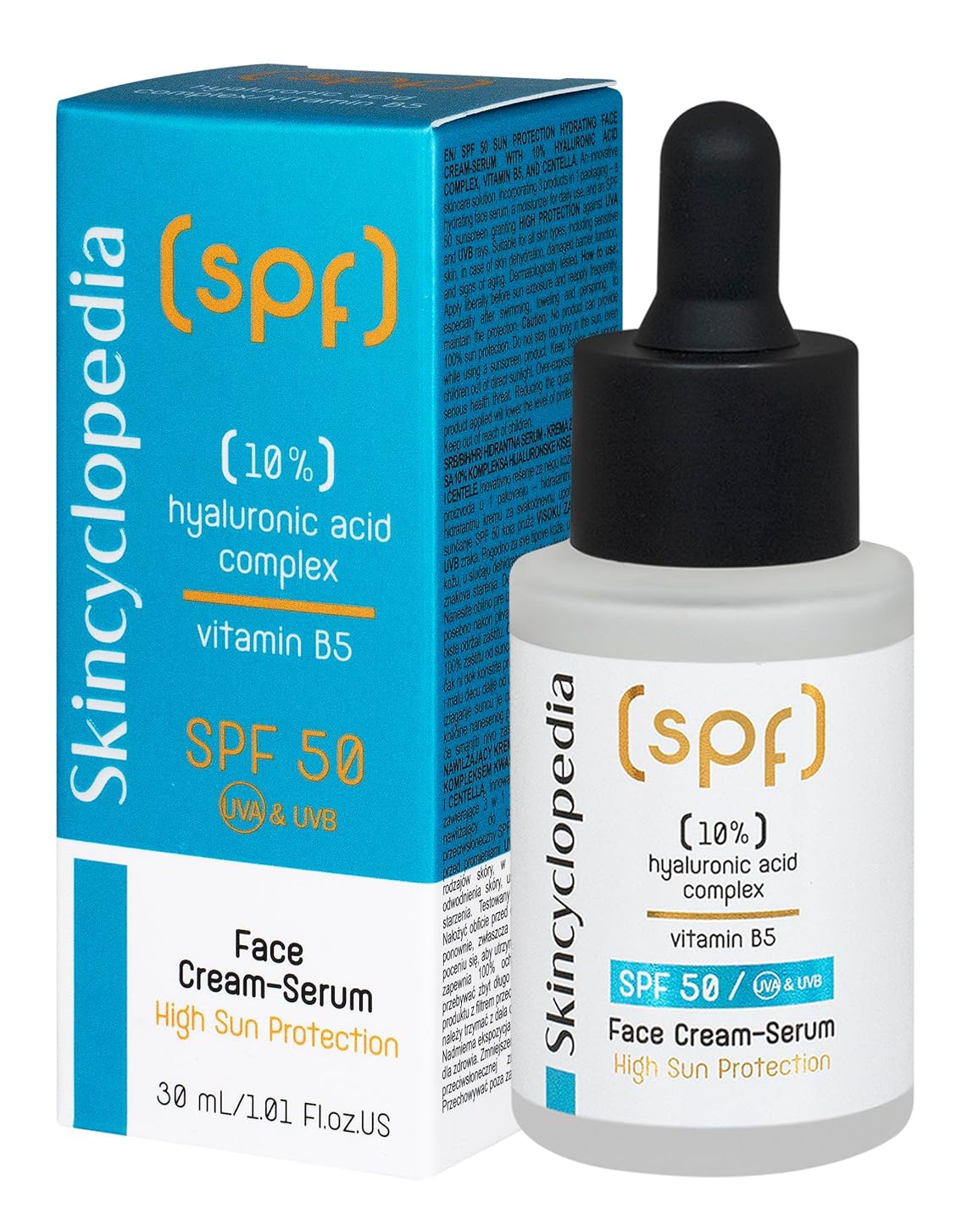 SKINCYCLOPEDIA SPF 50 Sun Protection Hydrating Face Cream-serum With 10% Hyaluronic Acid Complex, Vitamin B5, And Centella