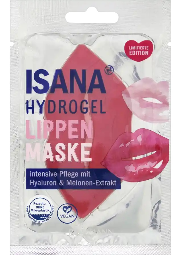 Isana Hydrogel Lippenmaske Hyaluron & Melon
