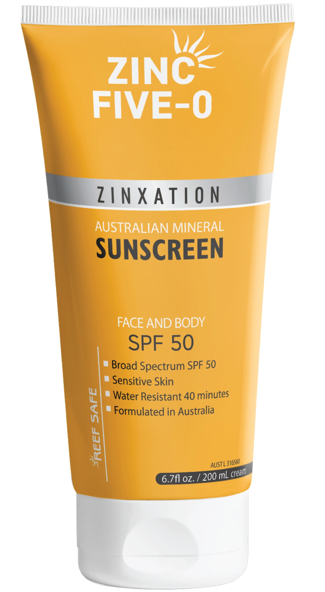 Zinc Five-0 Mineral Face and Body Sunscreen SPF 50