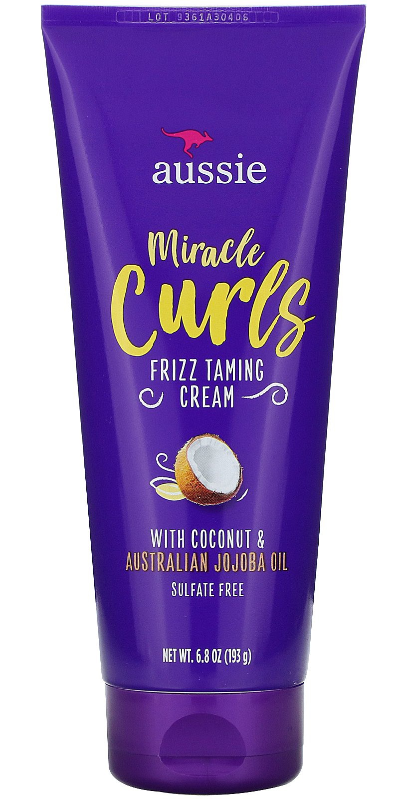 Aussie Miracle Curls, Frizz Taming Cream, Coconut & Australian Jojoba Oil
