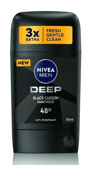 NIVEA MEN Deep Black Carbon Dark Wood Deodorant Stick