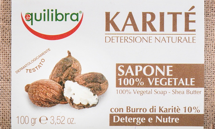 Equilibra Sapone 100% Vegetale Con Burro Di Karitè 10%