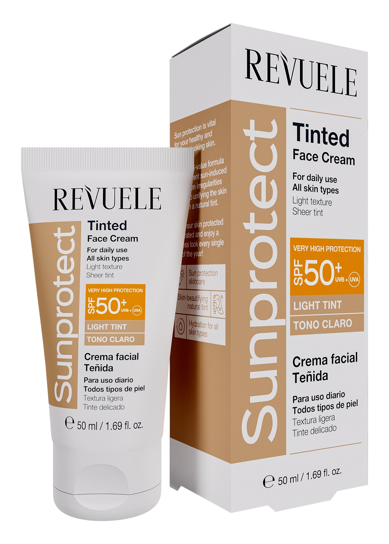 Revuele Sunprotect Tinted Face Cream - Light Tint, SPF 50+