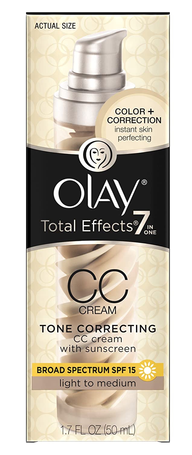 Olay Total Effects 7-In-1 Tone Correcting Cc Cream Uv Moisturizer, Light To Medium