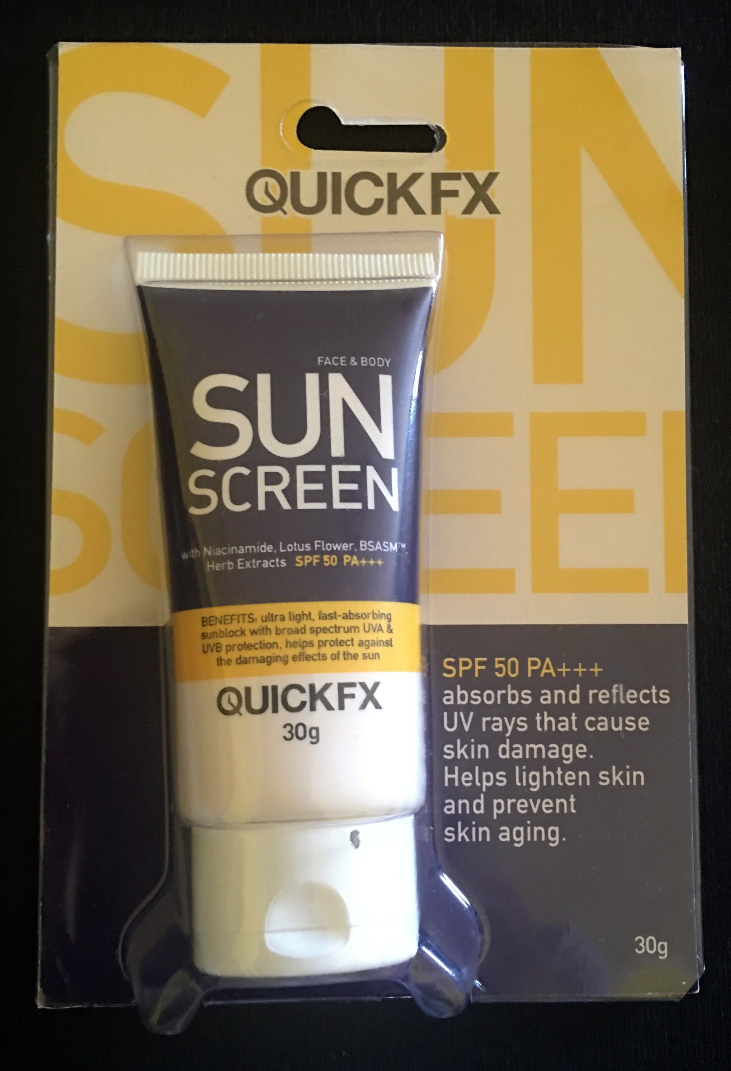 Quickfx Sunscreen ingredients (Explained)