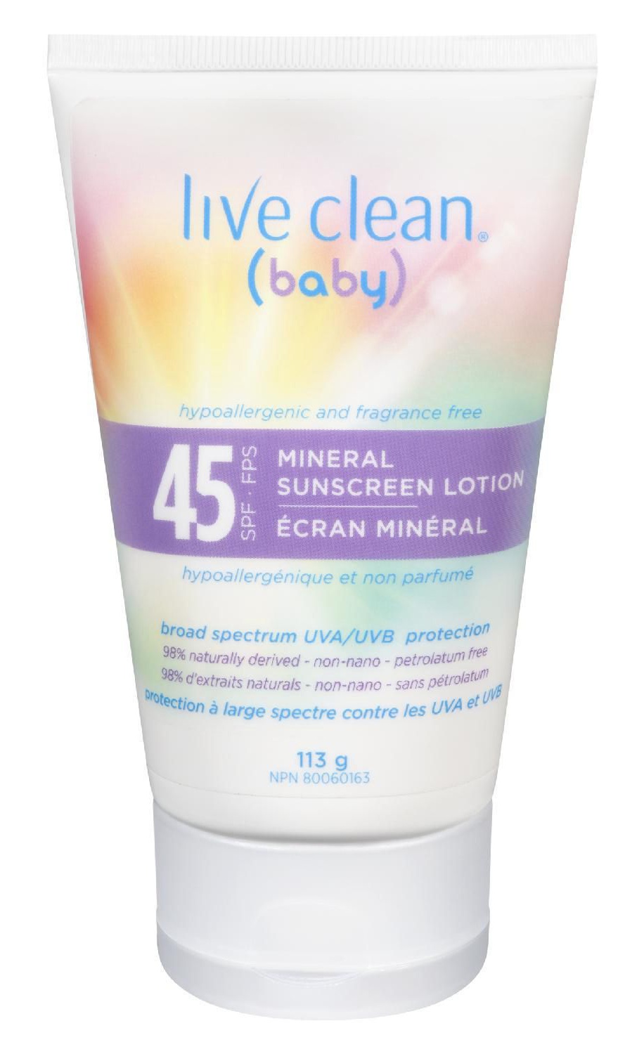 Live Clean Baby Mineral Sunscreen Spf 45