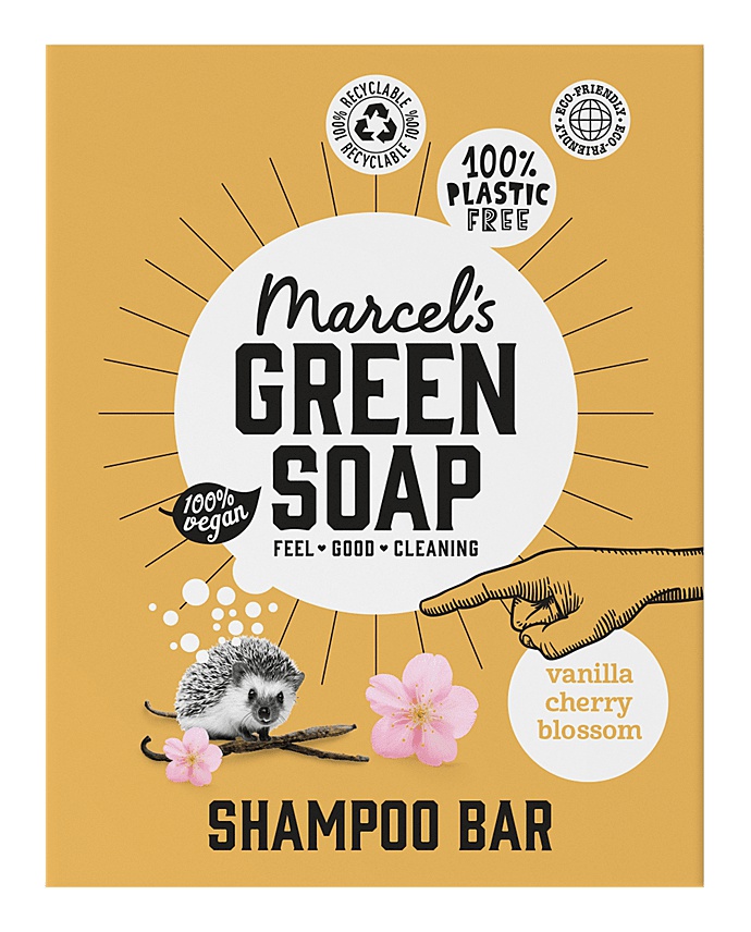 Marcel's Green Soap  Shampoo Bar Vanilla & Cherry Blossom