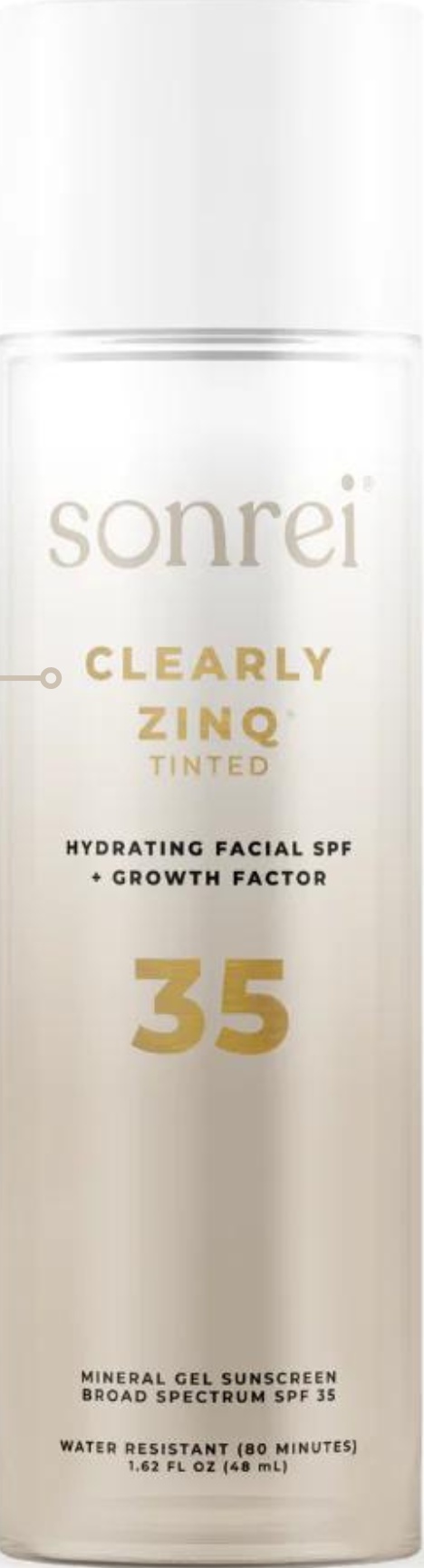 Sonrei Clearly Zinc Hydrating Facial SPF 35+ Growth Factor Sunscreen Mineral Gel/primer