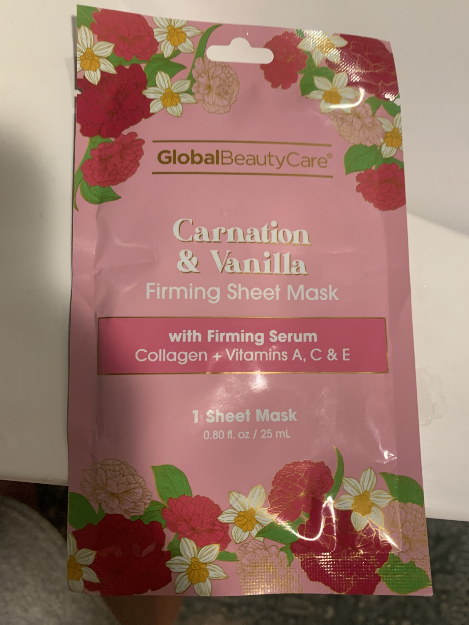 Global Beauty Care Carnation & Vanilla Firming Sheet Mask