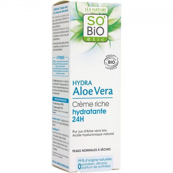 So bio etic Hydra Aloe Vera. Crème Riche Hydratante 24H
