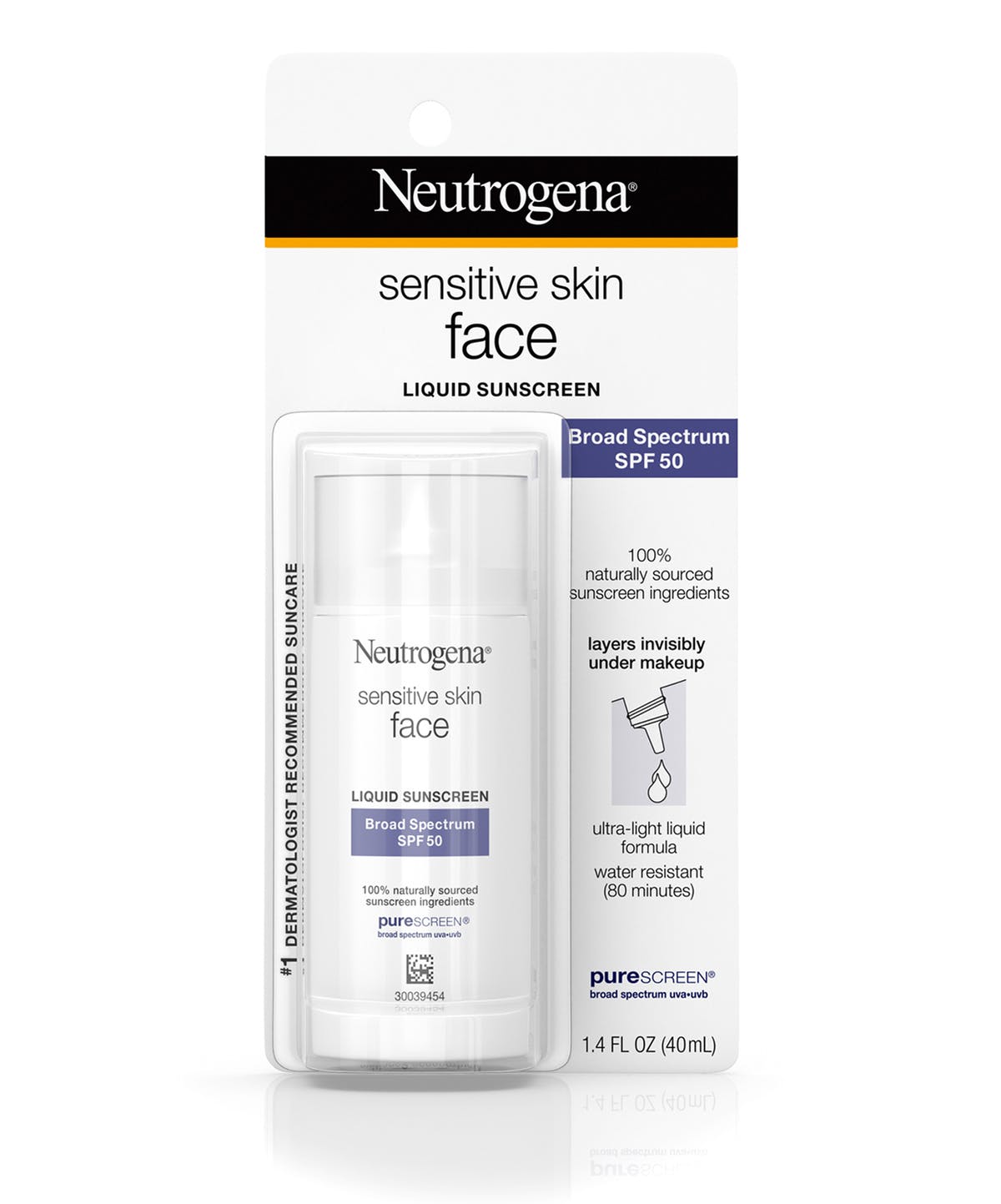 Neutrogena Sensitive Skin Face Liquid Sunscreen Broad Spectrum Spf 50