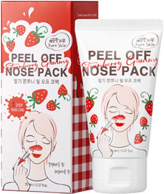 Pureskin Korea Peel Off Strawberry Gummy Nose Pack