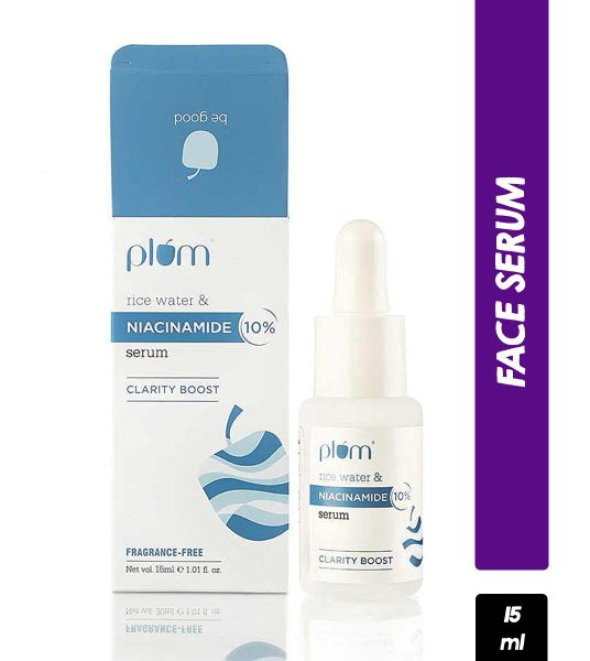 PLUM 10% Niacinamide Brightening Face Serum With Rice Water & Ferment - Fades Blemishes & Acne Marks