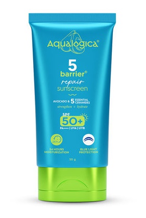 Aqualogica 5 Barrier + Repair Sunscreen With Avocado & 5 Essential Ceremides SPF 50 Pa++++ UVA/b