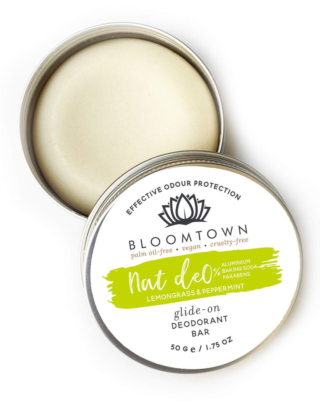 Bloomtown Natural Deodorant Bar Lemongrass & Peppermint