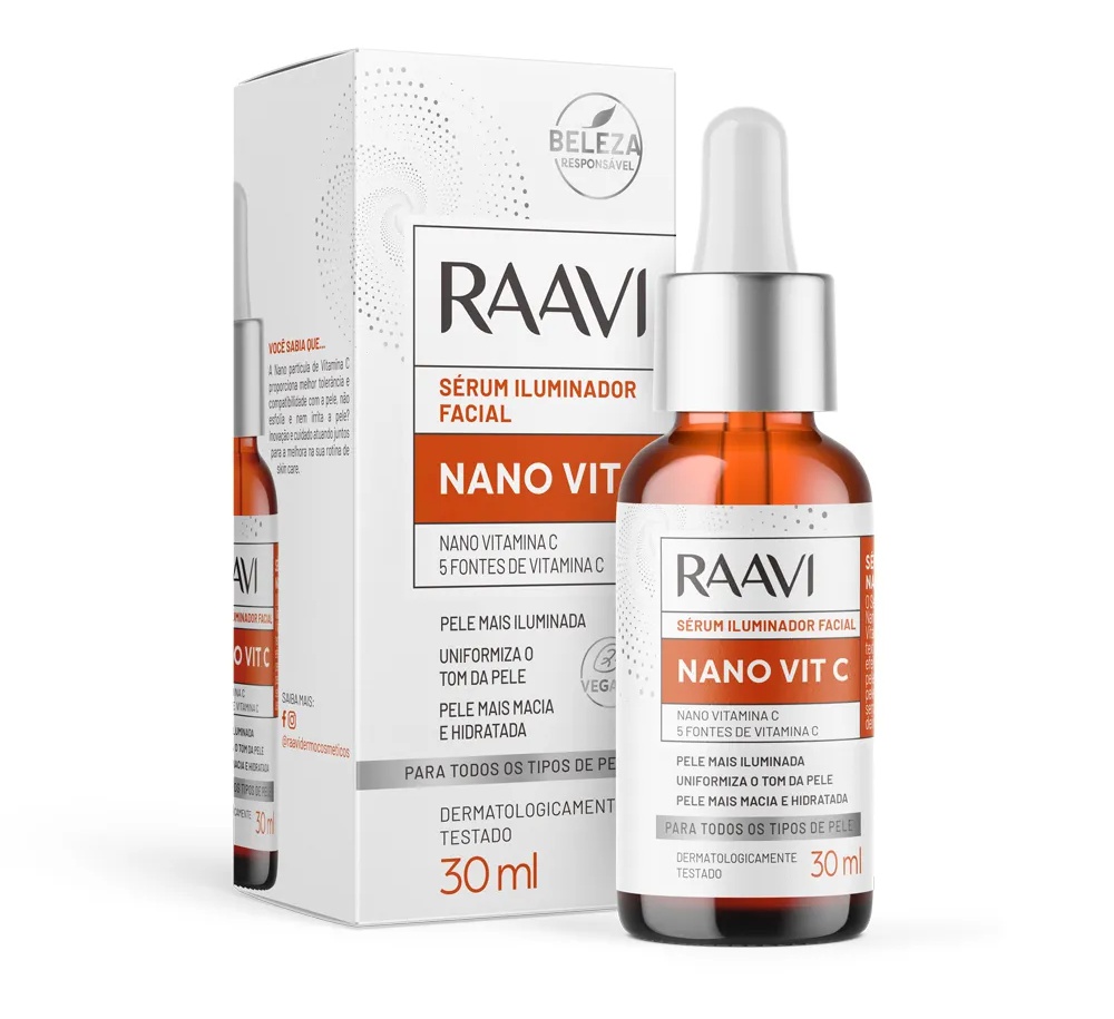 Raavi Sérum Facial Iluminador Nano Vit C