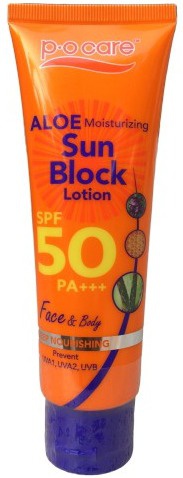 P.O. Care Aloe Moisturizing Sun Block Lotion SPF50 Pa+++