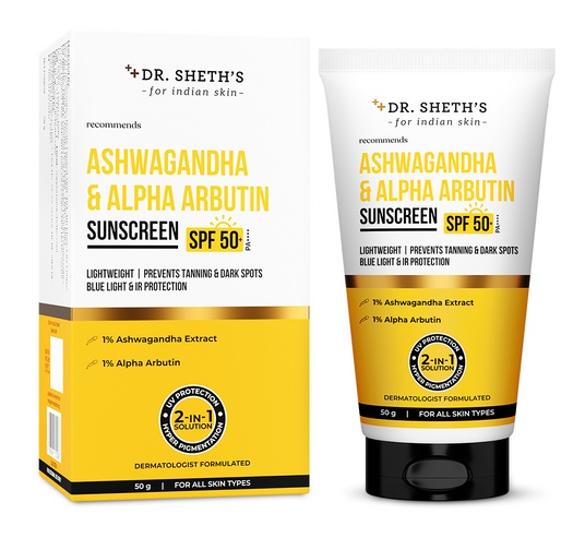 Dr Sheth Aswagandha And Alpha Arbutin Sunscreen