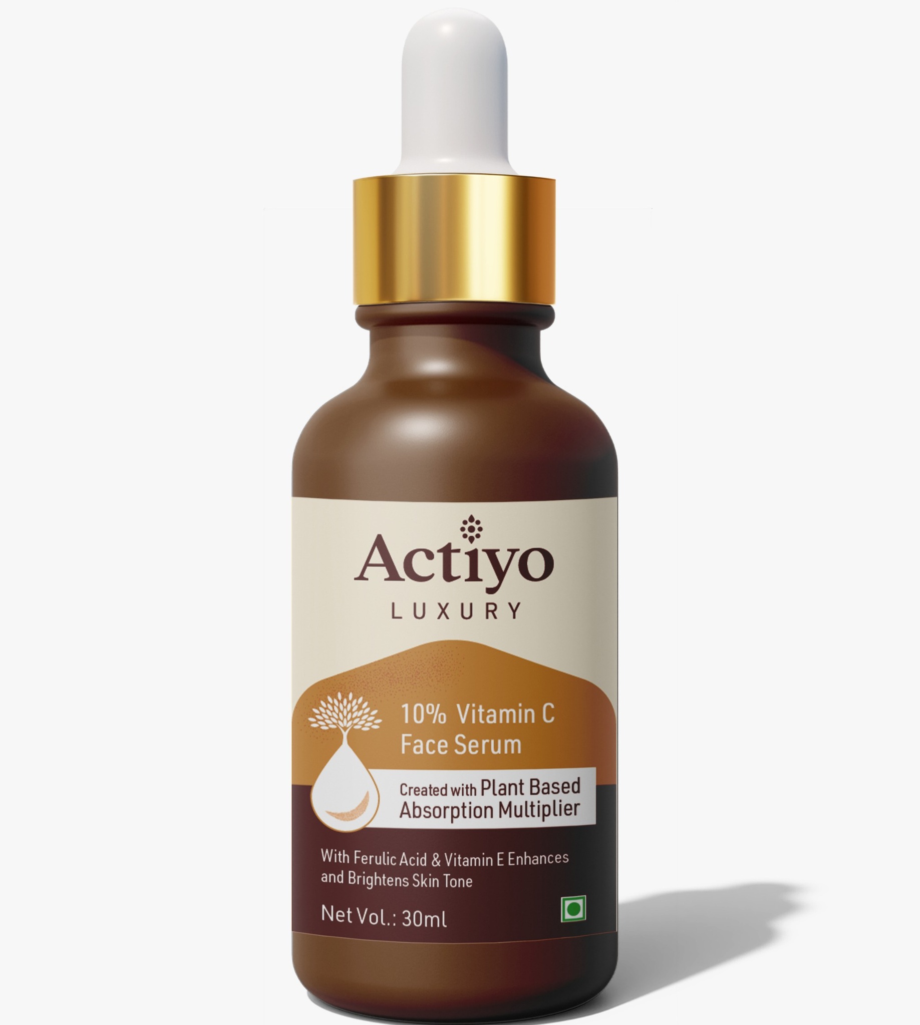 Actiyo Luxury 10% Vitamin C Face Serum Created With Plant Based Absorption Multiplier