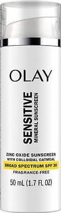 Olay Sensitive Mineral Sunscreen Zinc Oxide Sunscreen Broad Spectrum SPF 30