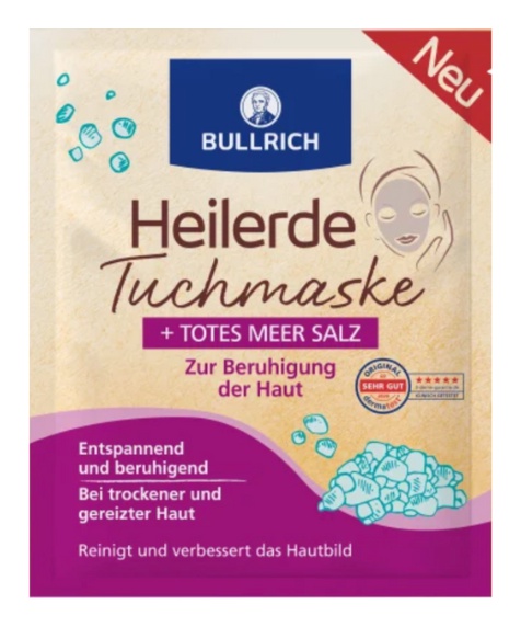 Bullrich Heilerde Tuchmaske + Totes Meer Salz