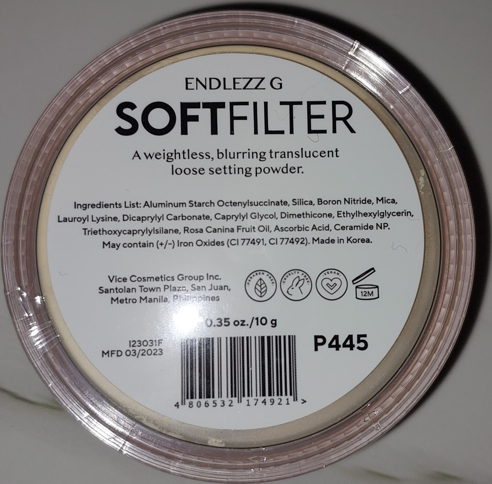 Vice cosmetics Endlezz G Soft Filter