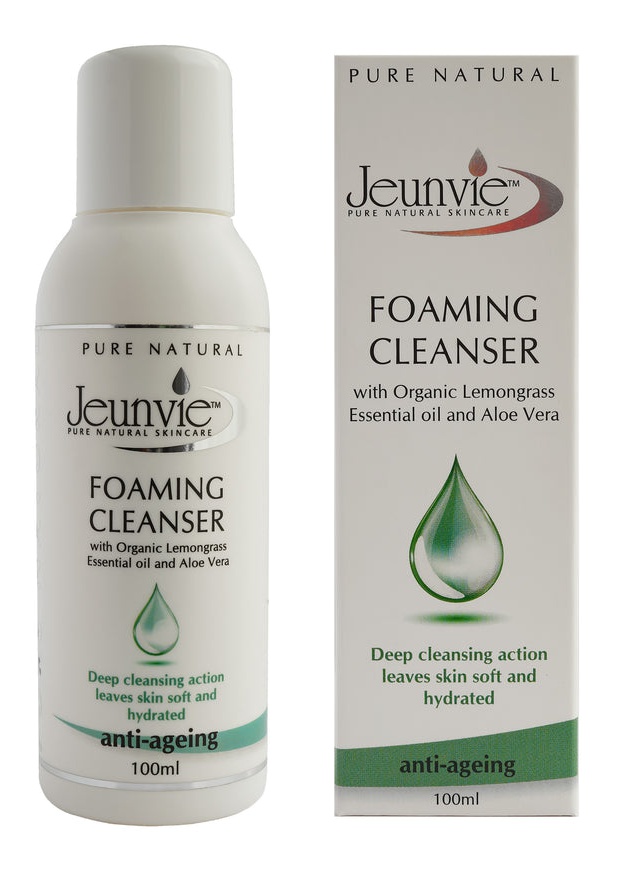 Jeunvie Foaming Facial Cleanser With Organic Lemongrass Essential Oil And Aloe Vera