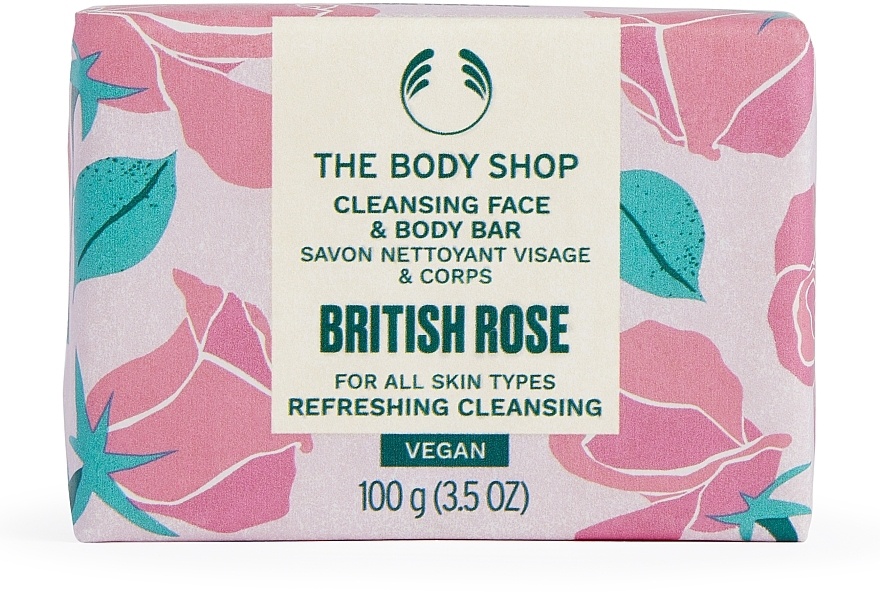 The Body Shop British Rose Cleansing Face & Body Bar