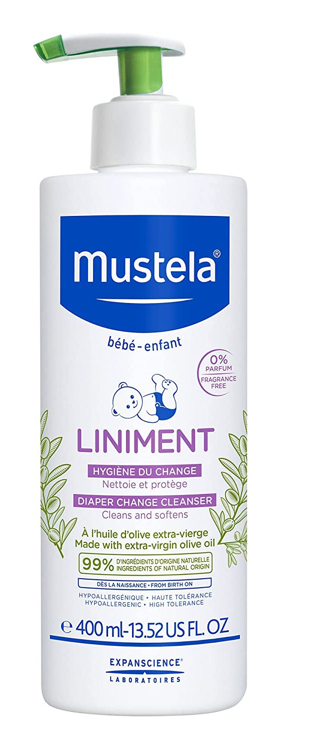 Mustela Liniment - No-rinse Baby Cleanser For Diaper Change - With Extra Virgin Olive Oil - Fragrance-free