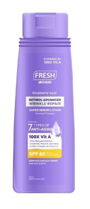 Fresh Skinlab Blueberry Acai Retinol Advance Wrinkle Repair Super Serum Lotion SPF 60