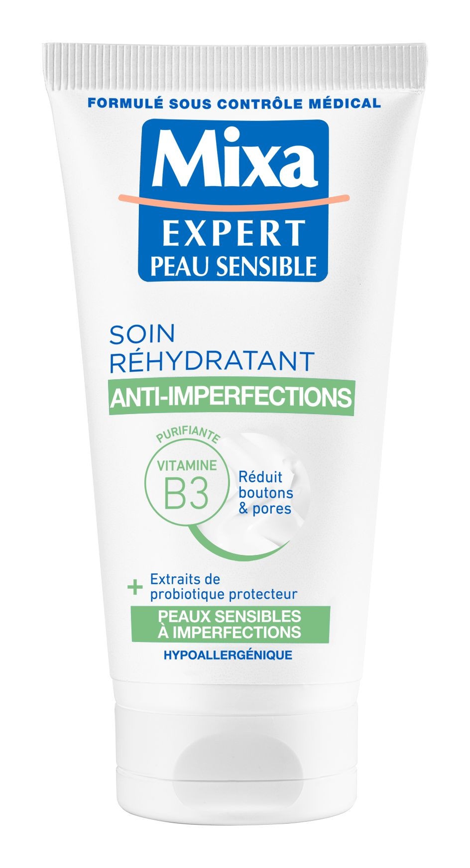 Mixa Expert Peau Sensible - Soin Très Hydratant Anti-imperfections 2 En 1