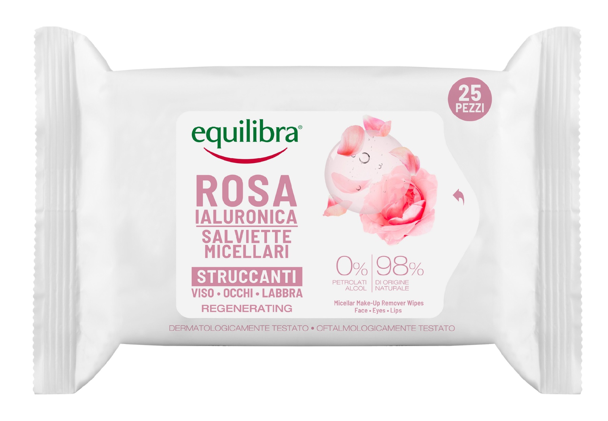Equilibra Rosa Ialuronica Micellar Makeup Remover Wipes