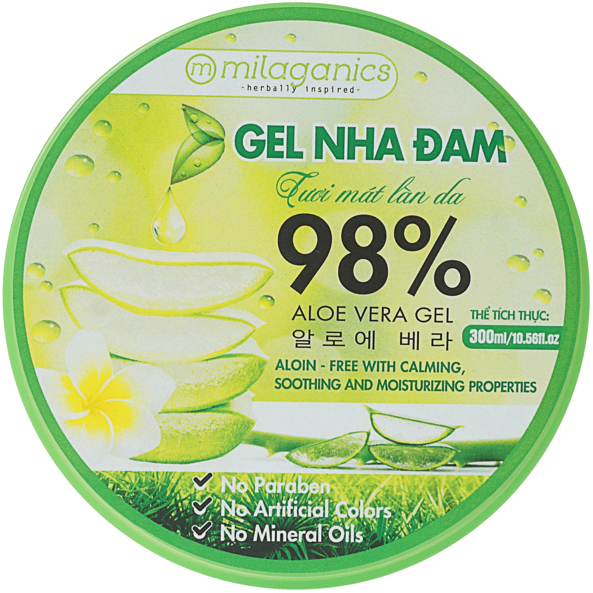 Milaganics 98% Aloe Vega Gel