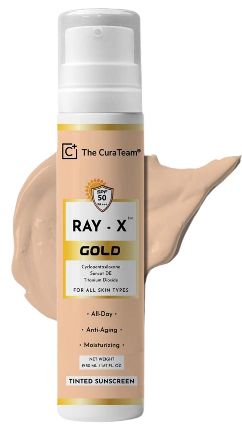 The Cura Team® SPF 50 Pa+++ Tinted Sunscreen With Foundation Effect