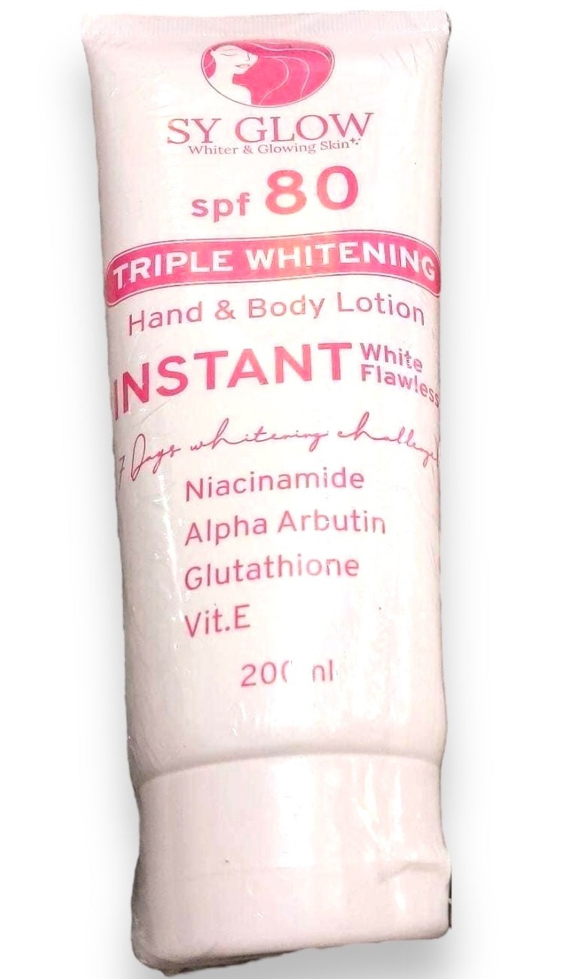 SY GLOW Triple Whitening Hand And Body Lotion, Instant White Flawless