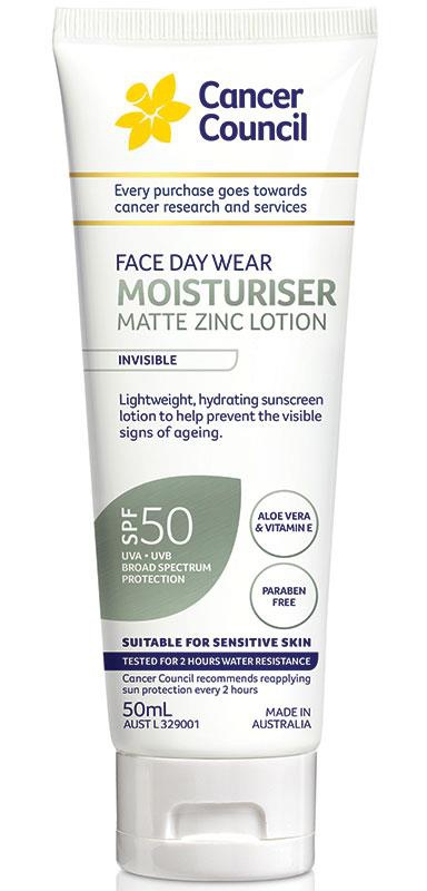 Cancer Council Spf 50 Face Day Wear Moisturiser Matte Zinc Lotion